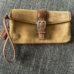 Coach 3 Tone suede wristlet